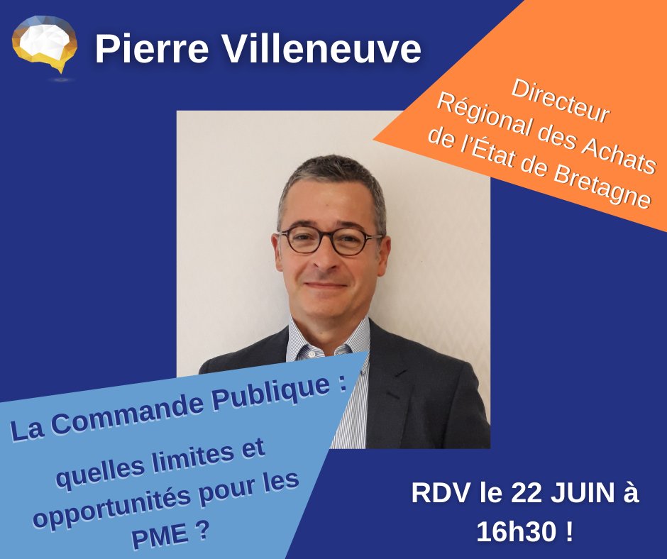 Le mardi 22 juin à 16h30, retrouvez Pierre Villeneuve <a href="/villeneuvepi/">Pierre Villeneuve ⛩</a>, Directeur Régional des Achats de l'État de Bretagne, à notre prochain Dialogue Digital :
La #CommandePublique, quelles limites et opportunités pour les #PME ?

Inscrivez-vous ! 👉 helloasso.com/associations/l…"