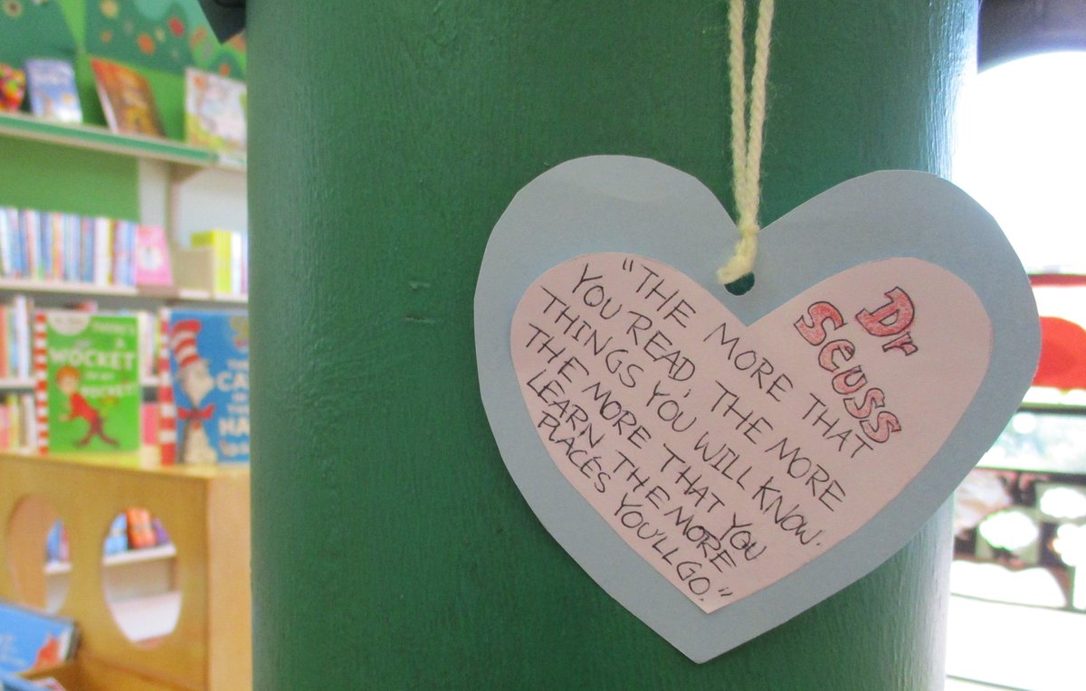 LancsLibraries's tweet photo. Come along to #AnsdellLibrary to find all of the Dr Seuss quotes that we have hidden among the books and in the garden. 
Let us know your favourite uplifting quote or take one home to share with someone you care about. https://t.co/hGbpbkfg33 https://t.co/qwiqrshK40