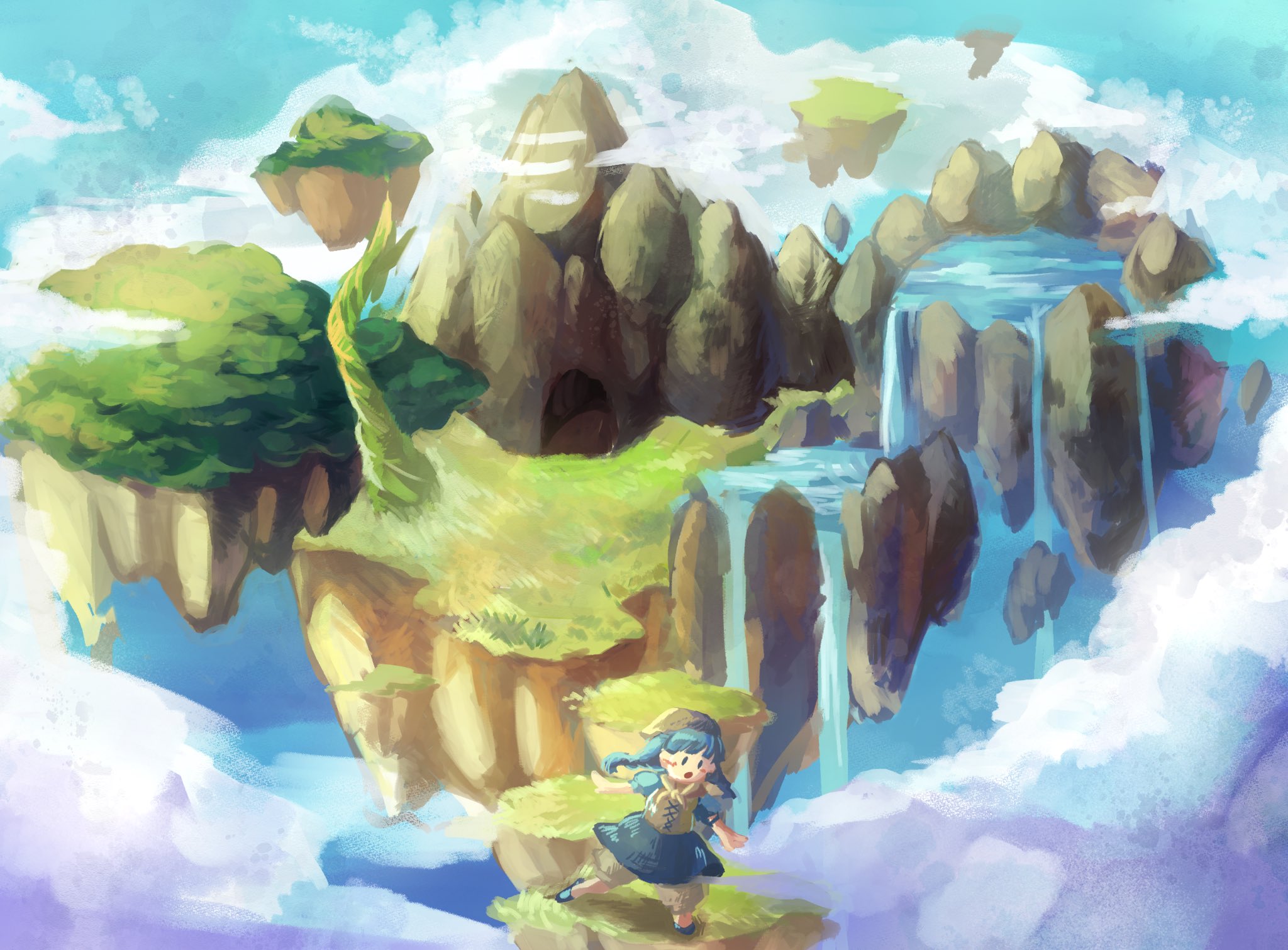 波菜 なみな デザフェス56 一度は描きたいシチュエーションの空に浮かぶ島 オリジナル 背景イラスト T Co Hex22hnn43 Twitter