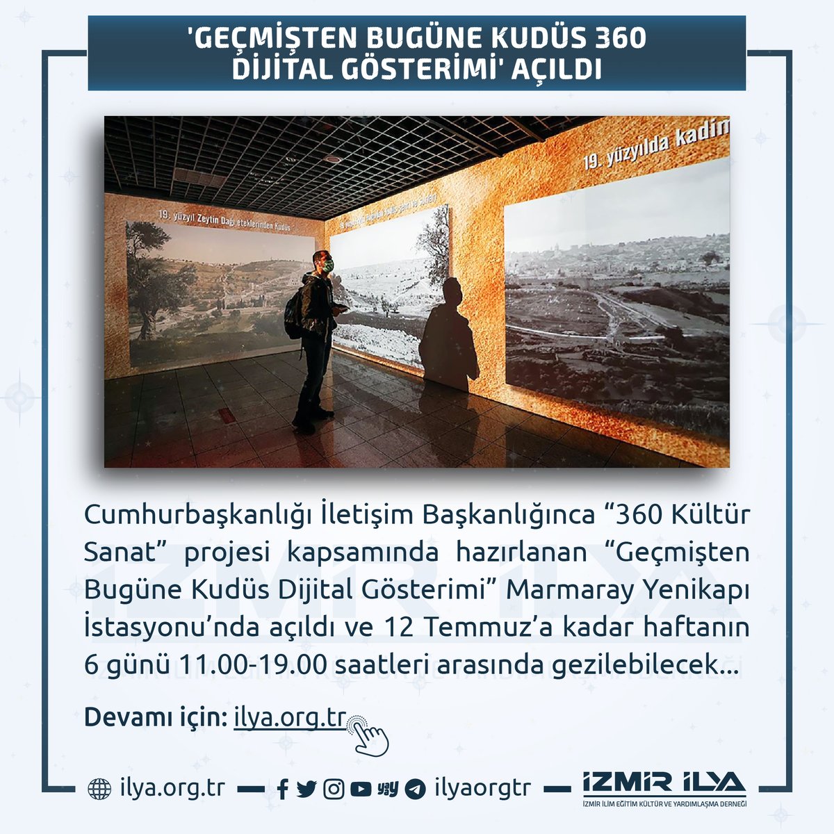 ilyaorgtr's tweet photo. 'GEÇMİŞTEN BUGÜNE #KUDÜS 360 DİJİTAL GÖSTERİMİ' AÇILDI

Haberin devamı için https://t.co/N6kuxLtPPT

#Filistin #Palestine #İsrail #Israel #Quds #MescidiAksa #Aksa #Aqsa #ŞeyhCerrah

#İzmir #İlya #İZMİRİLYA #ilim #eğitim #kültür #yardımlaşma #dernek #STK #ilyaorgtr https://t.co/wxLLGIuXbS