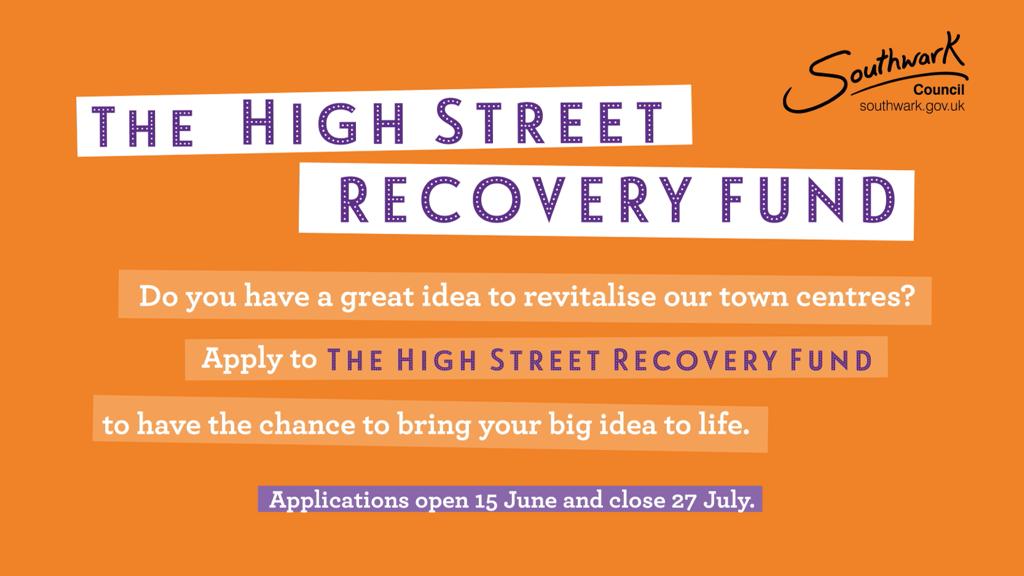 Tell a friend to tell a friend – I am pleased to be announcing the launch of the High Street Recovery Fund today. We are looking for inspirational ideas that are designed to help our shops and businesses grow and thrive in one of the borough’s high streets or town centres.