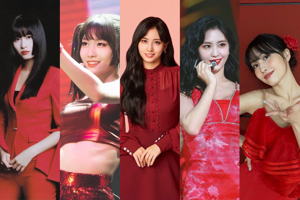 bestgirlmomo's tweet photo. hirai momo in red @JYPETWICE https://t.co/nOekxdp8RQ