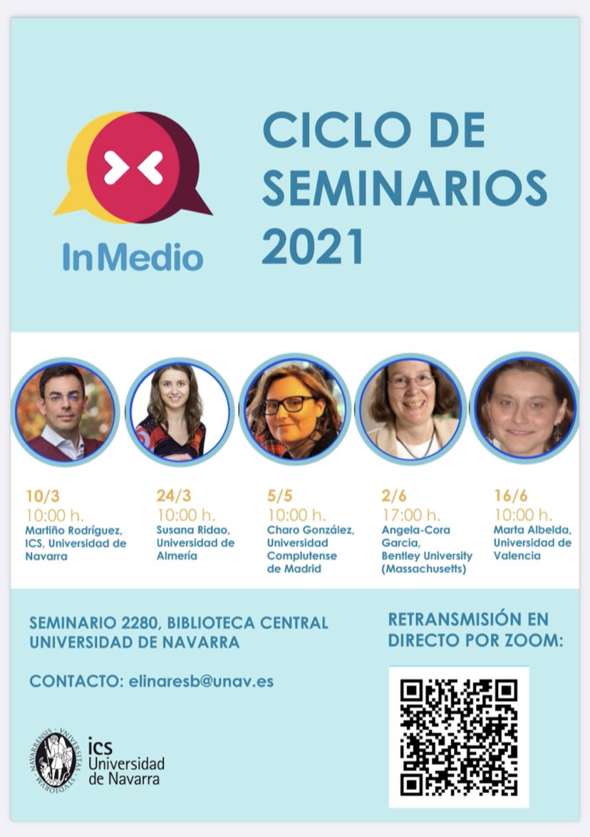 InMedio_'s tweet photo. Mañana pondremos el broche de oro a nuestra I edición del Ciclo de Seminarios InMedio con la ponencia de la Dra. Marta Albelda sobre “Intensificación y atenuación en el conflict talk”. ¡Os esperamos! @ICS_unav @inesolza @anamartagg @majogallucci @EstherLinaresB https://t.co/1XHXQbpKfg