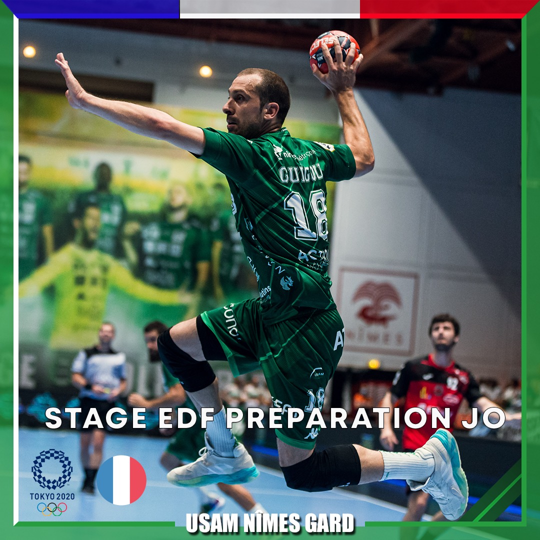 USAMNIMESGARD's tweet photo. 🇨🇵 Félicitations à nos 3 Green Men sélectionnés en @FRAHandball 👏
Michaël Guigou, Rémi Desbonnet et @jj_acq27 sont convoqués pour la préparation Olympique du 23 juin au 6 juillet 🔝💚
#USAM #NIMES #GARD https://t.co/2ao4q5YQU9