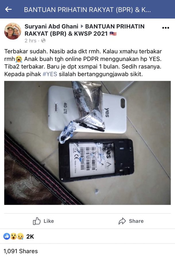 Free Smartphone For B40 Student Burst Into Flames Trp