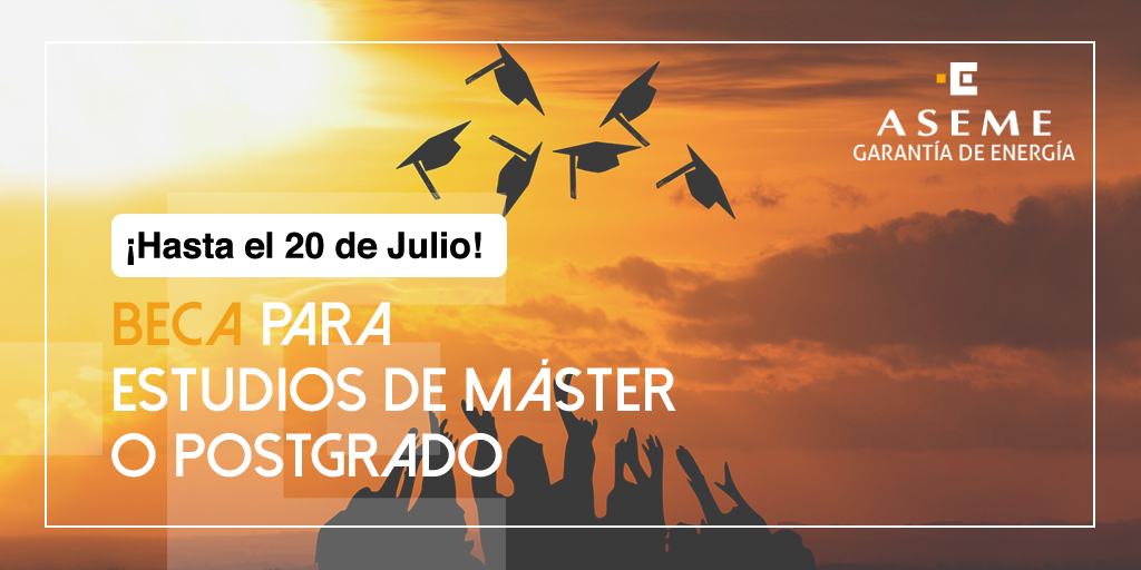 Por segunda vez, <a href="/_ASEME/">ASEME</a>  convoca una #Beca para Estudios de Máster o Postgrado para estudios relativos a la #TransiciónEnergética o #RedesInteligentes de hasta 10.000 euros.
Más información en: aseme.org/becas-aseme
#ASEMEgarantiadenergia #ASEME