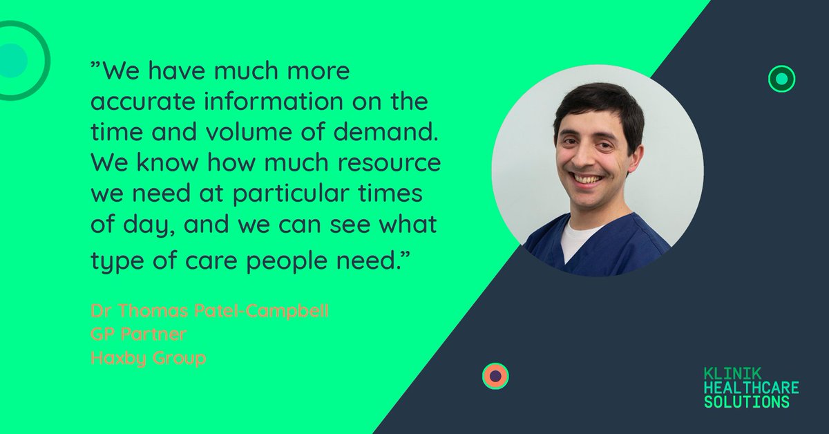 Klinik UK (@klinikuk) on Twitter photo Klinik is having a positive impact at @HaxbyGroup: ”We have much more accurate information on the time and volume of demand. We know how much resource we need at particular times of day, and we can see what type of care people need.” <a href="/DrThomasPC/">Thomas P-C</a> info.klinikhealthcaresolutions.com/download-haxby… Klinik is having a positive impact at @HaxbyGroup: ”We have much more accurate information on the time and volume of demand. We know how much resource we need at particular times of day, and we can see what type of care people need.” <a href="/DrThomasPC/">Thomas P-C</a> info.klinikhealthcaresolutions.com/download-haxby…