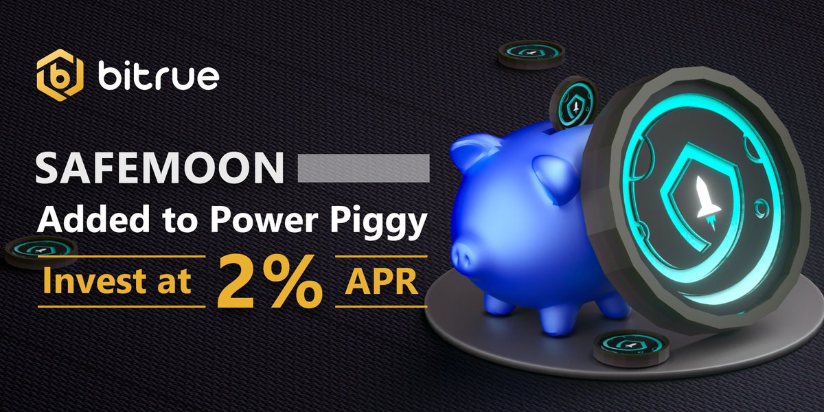 BitrueOfficial's tweet photo. Start feeding a new treat to your #PowerPiggy tomorrow night when we add staking for $SAFEMOON @ 2% APR!
@safemoon

Take a look at Power Piggy now to find the 40+ coins available for investment and start earning #passiveincome. https://t.co/xelTKAGZu6 https://t.co/yE6HSlecwi