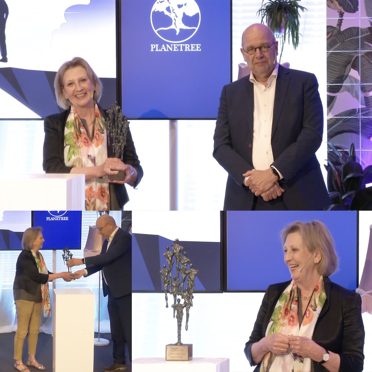 Tijdens de virtuele Planetree Conferentie op 14 juni 2021 ontving Machteld Huber oprichter van Institute for Positive Health de Mensgerichte Zorg Persoons-Award van Planetree.
