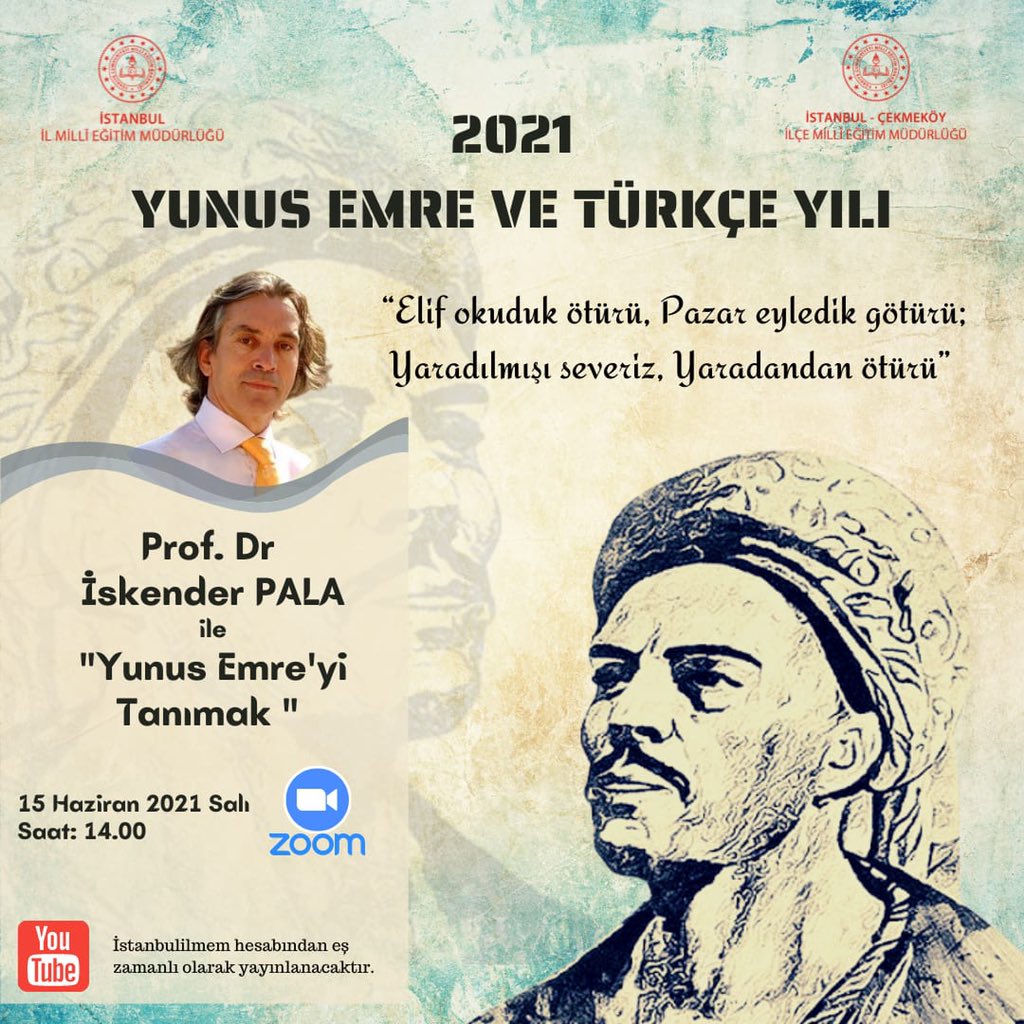 Prof Dr. İskerder Pala ile “Yunus Emre’yi Tanımak” programını YouTube kanalımızdan izleyebilirsiniz.
<a href="/tcmeb/">Millî Eğitim Bakanlığı</a> <a href="/memleventyazici/">Levent Yazıcı</a> 
📹 youtube.com/channel/UC2Uhi…