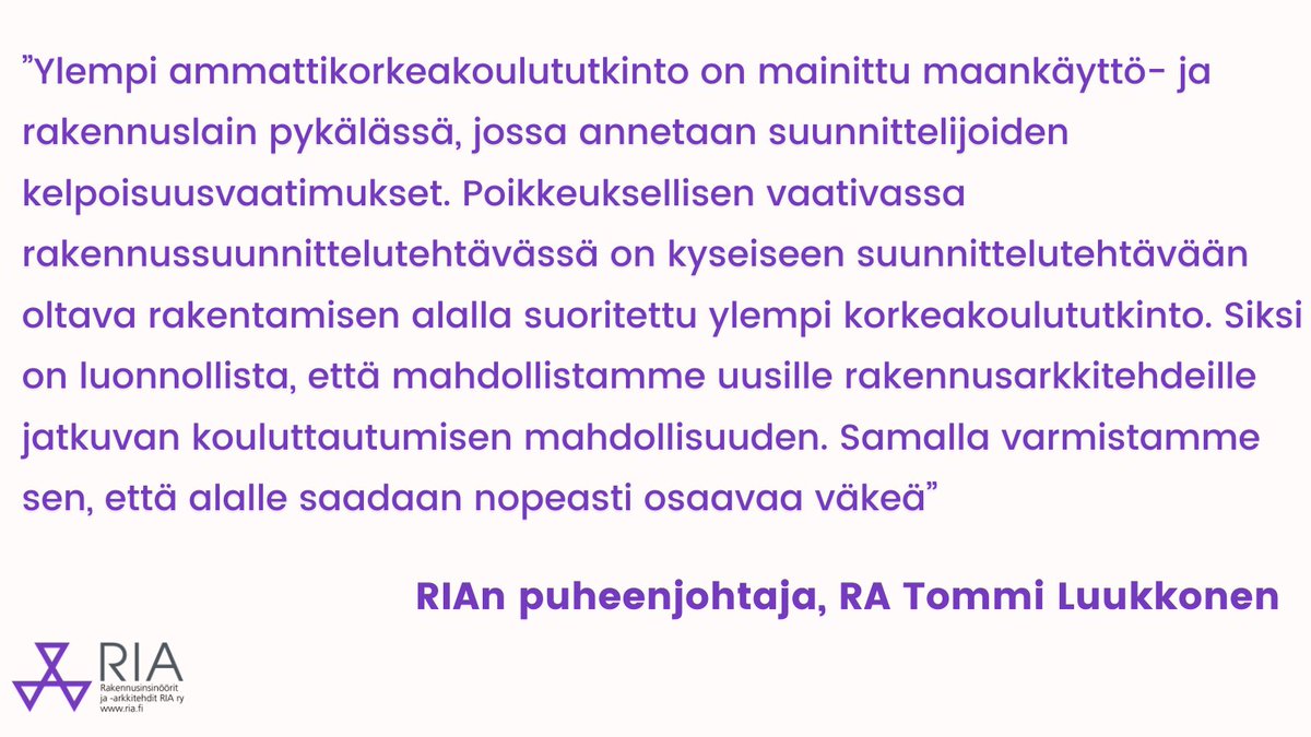 RIAliitto's tweet photo. RIAn puheenjohtaja @TommiLuukkonen kommentti. https://t.co/BtD6ON6J6f