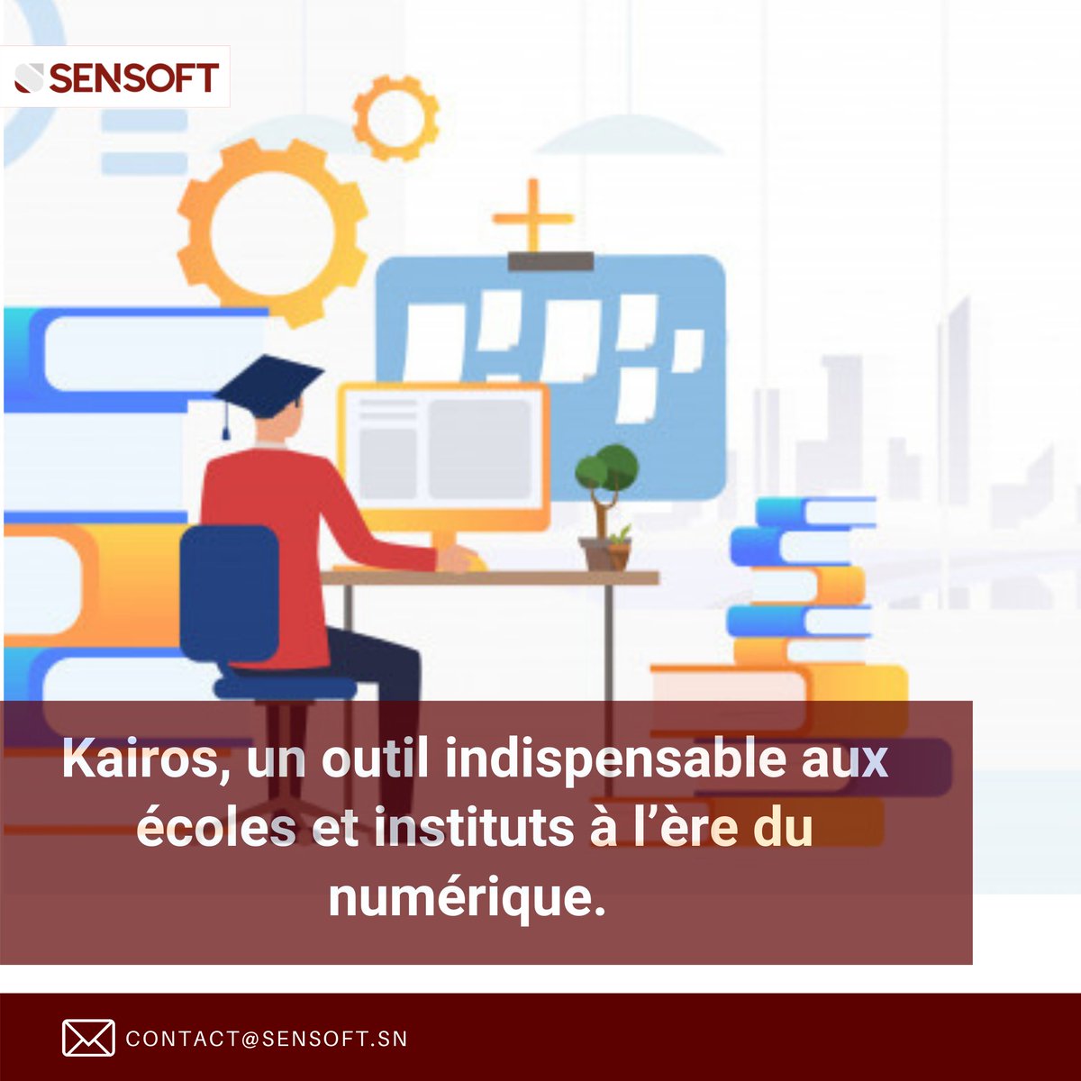 SensoftS's tweet photo. #Kairos by @SensoftS, un outil indispensable aux écoles et instituts à l’ère du numérique. 

Cette plateforme, dédiée à l'#education, prend en compte tout le fonctionnement d'un établissement scolaire de la phase de recrutement à la sortie des apprenants.   

📧Contact@sensoft.sn https://t.co/spFt5EmTaU