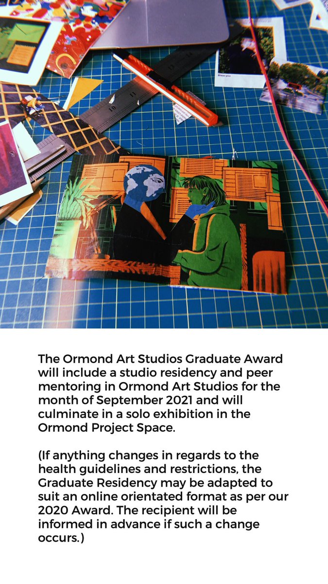 OrmondArtStudio's tweet photo. Our 2021 Graduate Residency Award is open for applications! #ormondartstudios #graduateresidency https://t.co/8itCbmfEWK