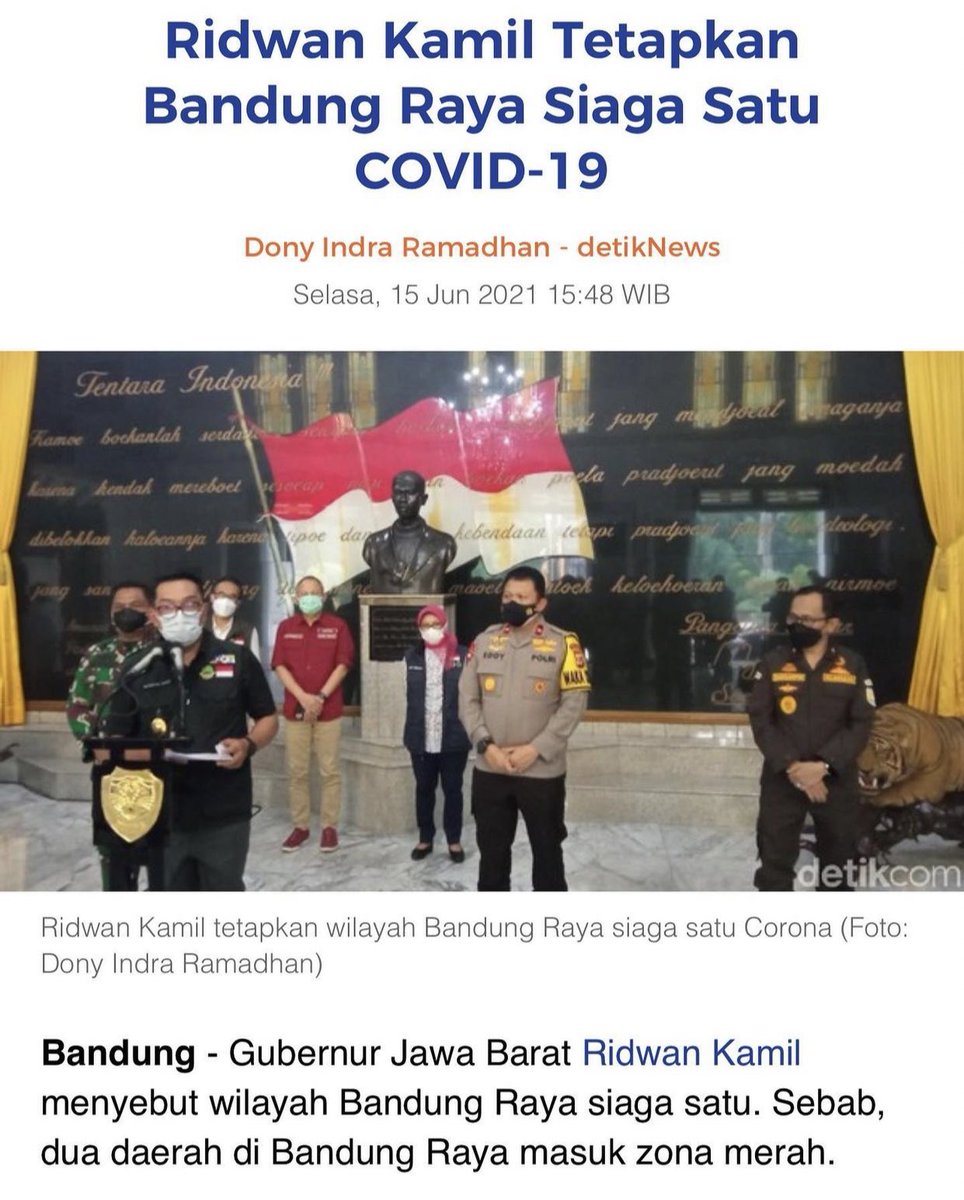 ridwankamil's tweet photo. BEWARA

Kepada para wisatawan mohon menunda dan tidak mendatangi kawasan Bandung Raya selama 7 hari ke depan, karena KBB dan Kab Bandung berstatus zona merah. Mayoritas kawasan wisata juga akan ditutup. https://t.co/PsHc29QKFD