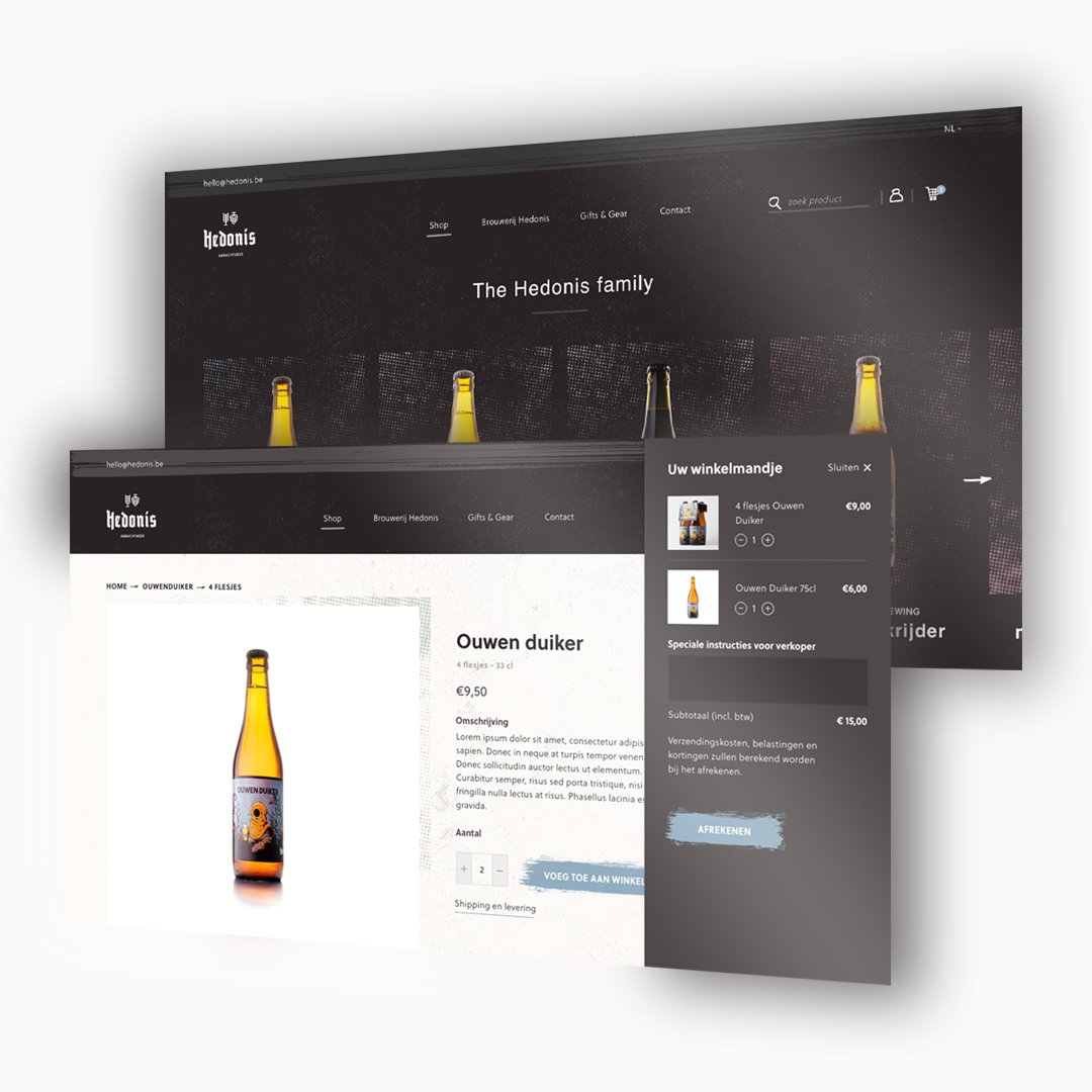 esign's tweet photo. Genot 👉 het hoogste goed. Dat is bij Hedonis niet anders. 
Écht Belgisch bier shop je vanaf nu op de Hedonis webshop, vol goeste &amp; passie gemaakt door ons! 😋

🍺 Check de nieuwe Shopify store via https://t.co/qEtxXR45AO

#hedonis #weareesign #ecommerce #shopify #webdevelopment https://t.co/v9YQftdV8Z