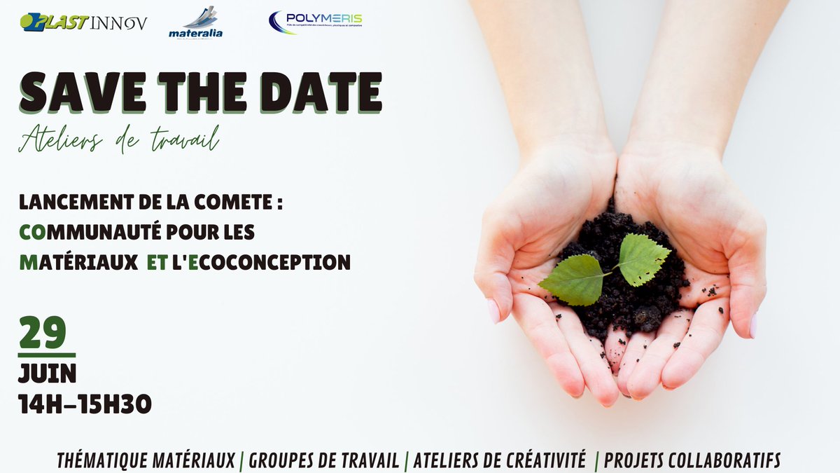 Pole_Polymeris's tweet photo. 📢 [Ateliers de travail] Lancement de la COMETE : COmmunauté pour les Matériaux ET l'Ecoconception

@Pole_Polymeris , @Plastinnov  et @pole_materalia  vous proposent de participer à un premier atelier de travail, le 29 juin.

👉 Inscriptions https://t.co/BHC9ncdEdH https://t.co/xDZDVLKNQk