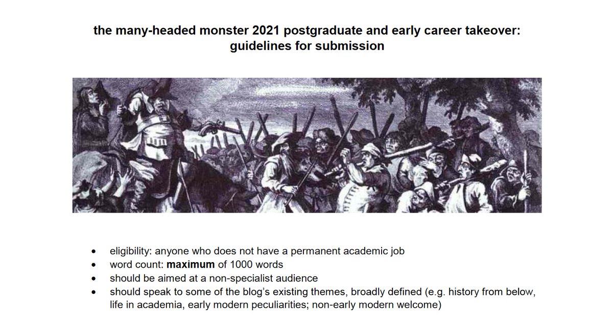 Brodie_Waddell's tweet photo. Amazingly we've had over 30,000 visits to the Many-Headed Monster since we launched #MonsterTakeover in January, thanks to the brilliant early career researchers who've been writing for us.
If you'd like to join the crowd, here's key info:
https://t.co/OKf7n6pPYj https://t.co/WCMD1CM2VE