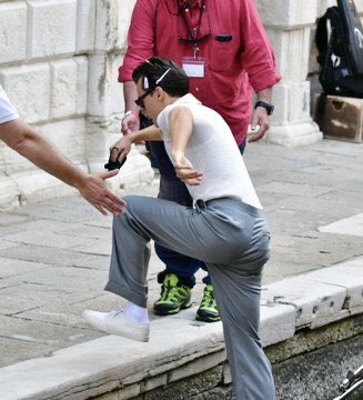 Harry filming today for My Policeman