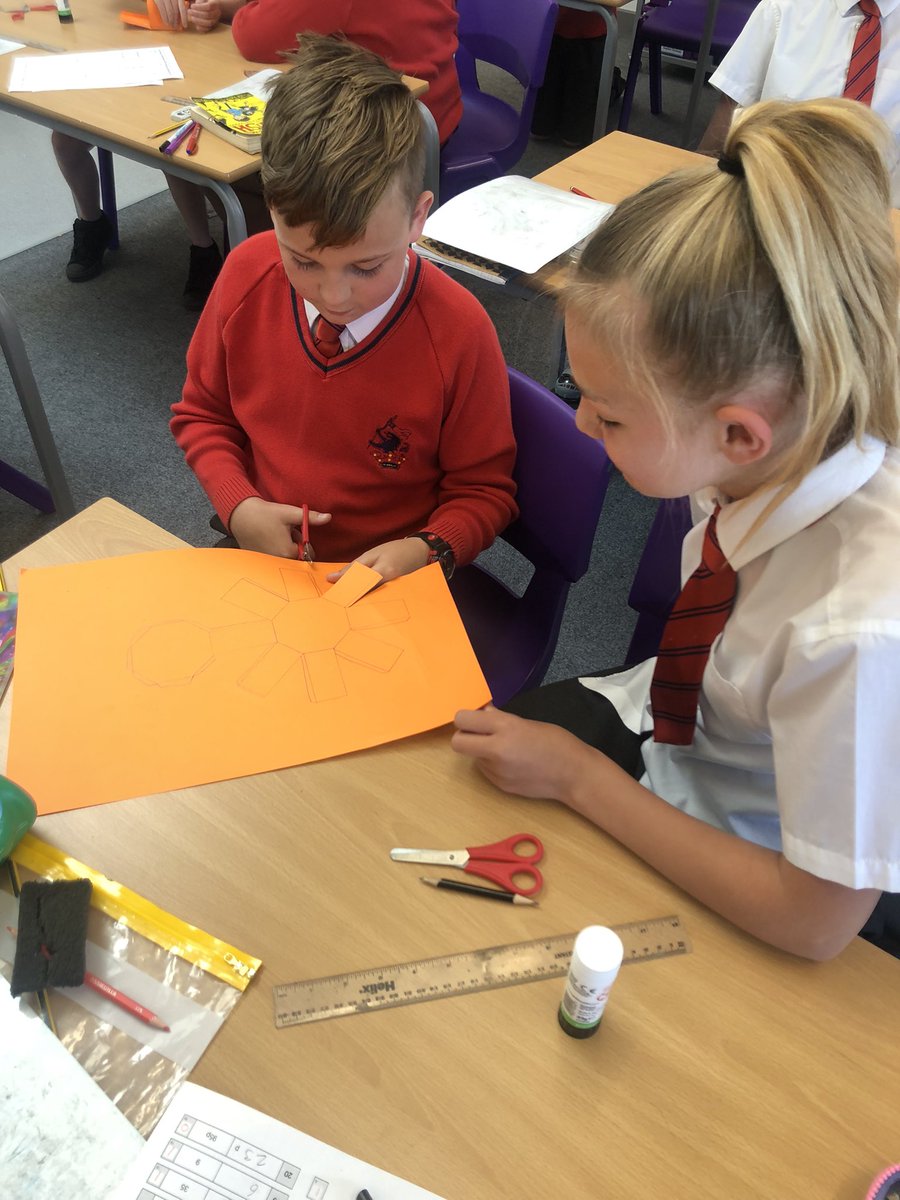 It’s nets for prisms today in Mr Jones’ class. The boys have opted for a decagonal prism and another team has gone for a hexagonal. #WEPA_Year6 #WEPA_Maths