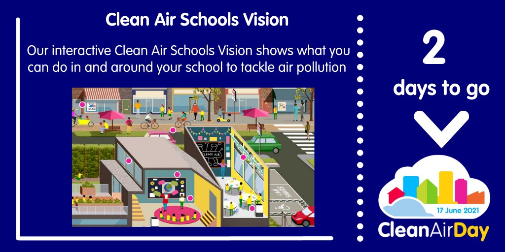 cleanairdayuk's tweet image. 2 days to go until #CleanAirDay! 🗓️

Find out what you can do in &amp;amp; around your school to tackle #airpollution with @globalactionplan’s interactive Clean Air Schools Vision ➡️ cleanairday.org.uk/clean-air-scho…