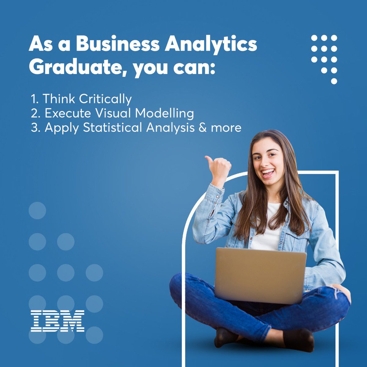 ibm_ice's tweet image. While earning a Business Analytics Graduate badge, you develop excellent critical thinking, visual modelling and analytical skills. Apply statistical, descriptive, predictive and prescriptive analytics to create innovative business solutions.
#businessanalytics #visualmodelling