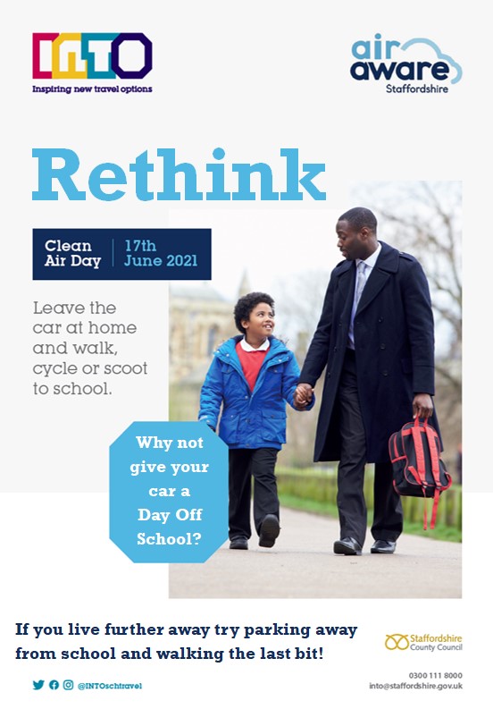 AirAwareStaffs's tweet image. Two days to go until #CleanAirDay2021
Why not give your car the day off on 17th June? 
At Staffordshire County Council we are #DoingOurBit to try and improve air quality in the areas where you live, work and go to school.

What can you do to help?
iwillnotidle.doingourbit.info