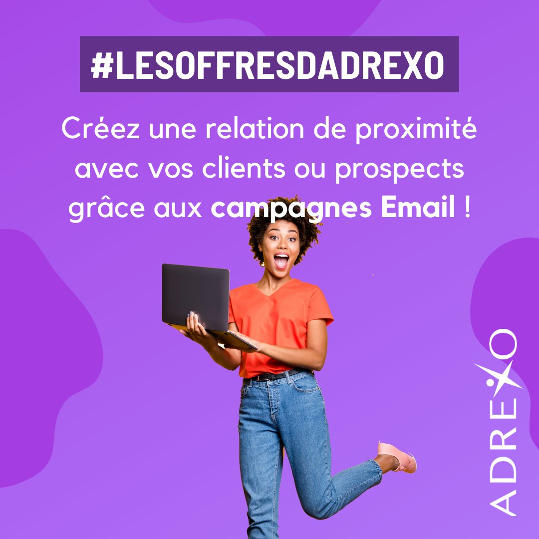 [#LESOFFRESDADREXO]

Chez <a href="/Adrexo/">Adrexo</a>, nous vous proposons une solution de création de contenus et d'envoi d'emails pour des campagnes ultra-ciblées qui génèrent du trafic en magasin ou sur votre site web. C'est bientôt les soldes d'Été ! Profitez-en 🛍!
👉 hubs.la/H0Q3R-60
