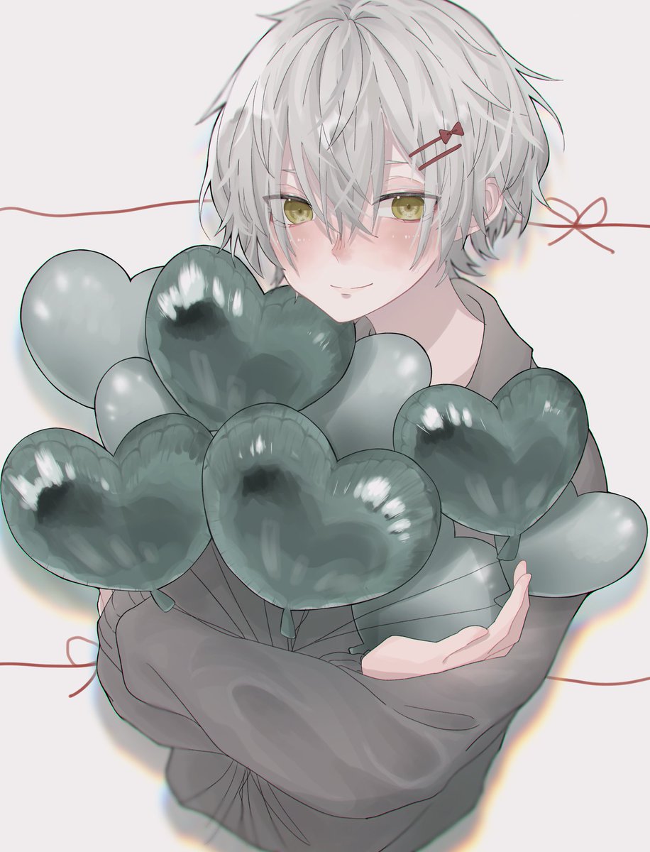 「#銀髪白髪っ子描き合い企画
たくさんの愛を! 」|咲原やとのイラスト