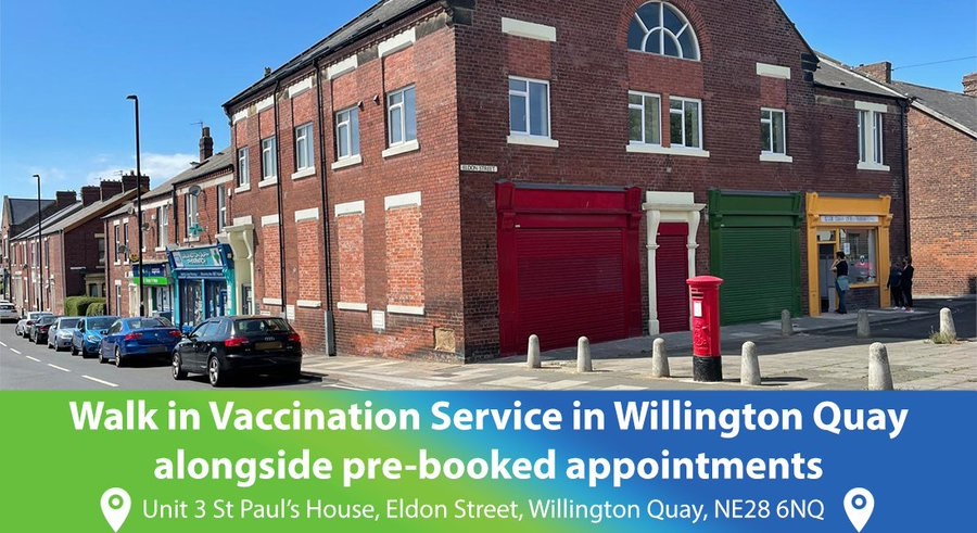 Aged 23+❓

Head over to the #WillingtonQuay walk-in service for your #COVID19 vaccination. No appointment needed. 

💉 Thursday 17th June 12pm-6pm 
💉 Friday 18th June 8am-6pm
💉 Saturday 19th June 10am-4:30pm

<a href="/TyneHealth/">TyneHealth - North Tyneside GP Federation</a> <a href="/NTCouncilTeam/">North Tyneside Council</a> <a href="/NTynesideVODA/">North Tyneside VODA</a> @ChampionsNT