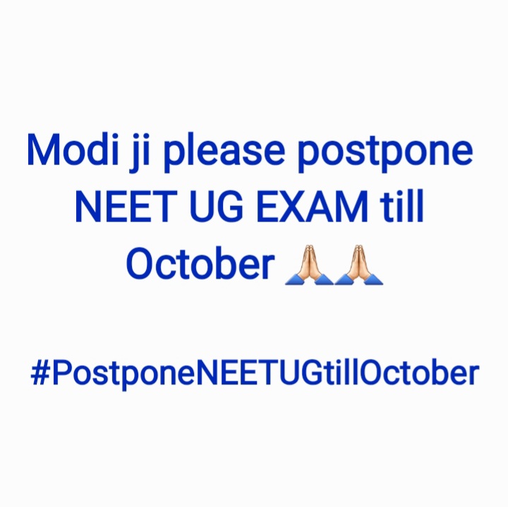 Shreya79000754's tweet photo. #PostponeNEETUGtillOctober
#NBE_Postpone_FMGE @PMOIndia @DrRPNishank @NidhiTanejaa https://t.co/7jKZab1qNH