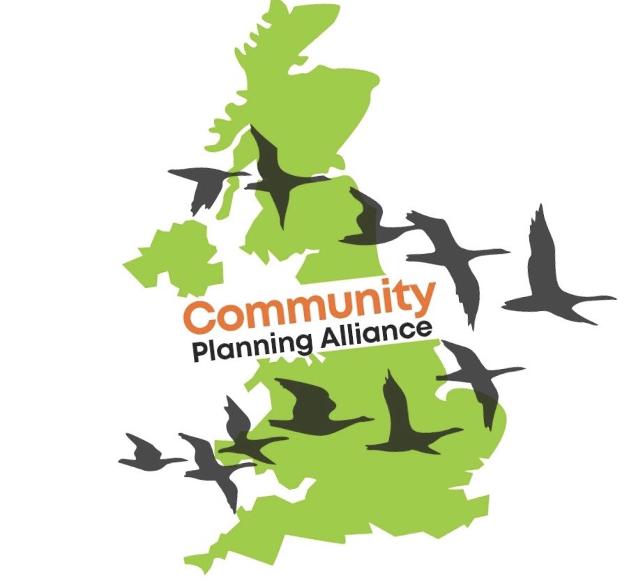 The new Community Planning Alliance logo.

With thanks to a long list of those who helped in developing particularly Tilly Mc Bride <a href="/LoveDougalston/">LoveDougalston 🍃💚🍃</a>

The logo has elements of ‘the map’, a green theme, tweeting birds (our members) flying together in unison with purpose &amp; direction.