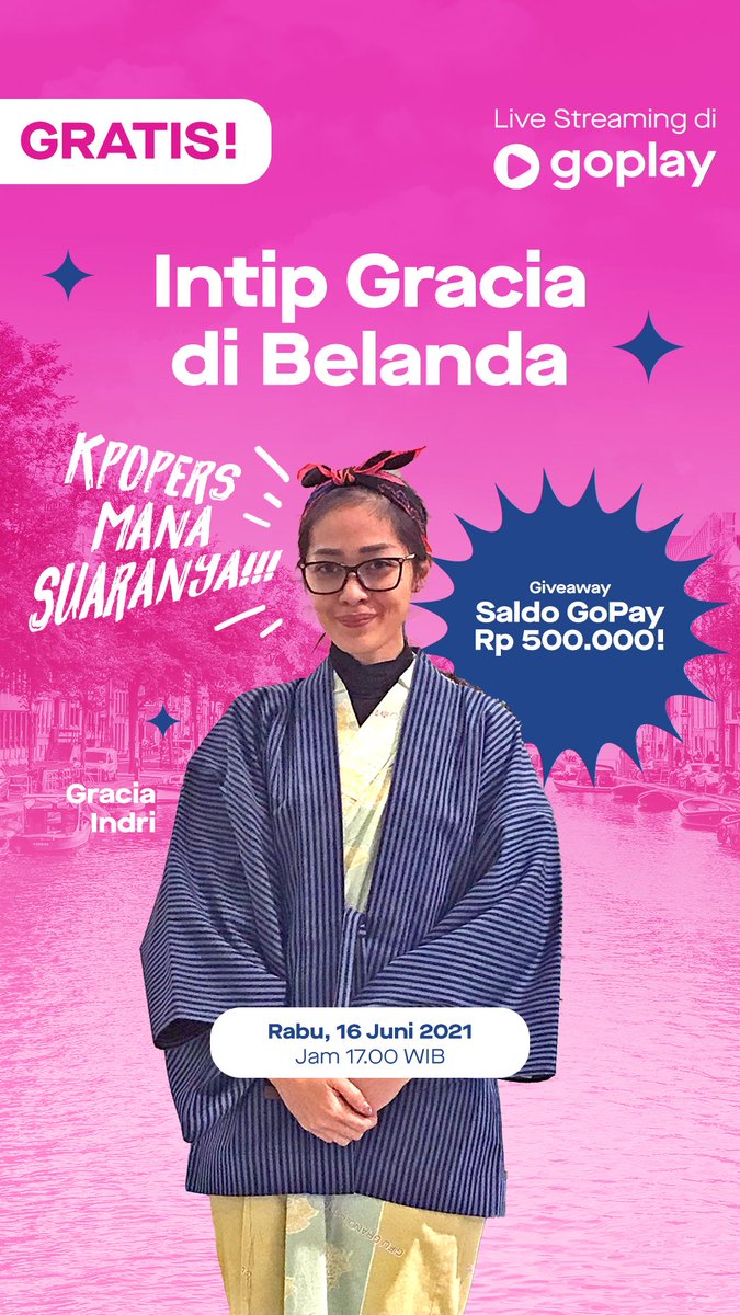 KPOPERS yuk kumpul besok Hari Rabu 16Juni PK17.00WIB di live streaming ku, ceritain segokil apa kalian sebagai KPOPERS, yang paling gokil aku kasih saldo Gopay 
Langsung klik ini ya goplay.co.id/live/kpopers-m…