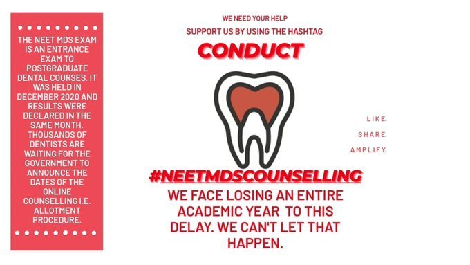 jain_jiney's tweet photo. Respected Sir, Its my humble request to please consider our request and conduct counselling its been 6 months since NEET-MDS was conducted and yet no response from ministries for counselling which could be conducted online..pls conduct #NEETMDSCOUNSELLING ASAP @DrAshokKhandel1 https://t.co/MVS22nI9DF