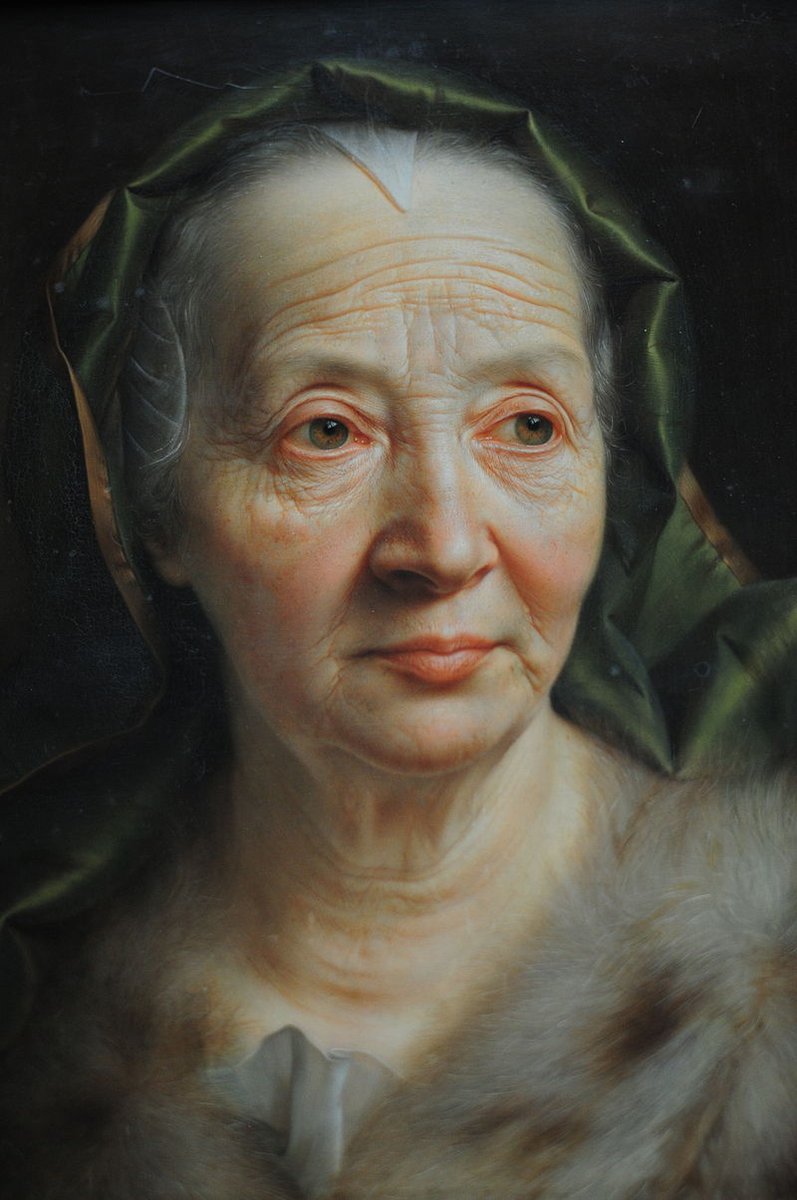 MadameGilflurt's tweet photo. Another painting that never fails to stop me in my tracks is the remarkable Portrait of an Old Woman, by Christian Seybold. Painted in 1749, it's photorealism long before photographs. #GloriousGeorgians via  Harvard Art Museums. https://t.co/Rmt5ANedhj