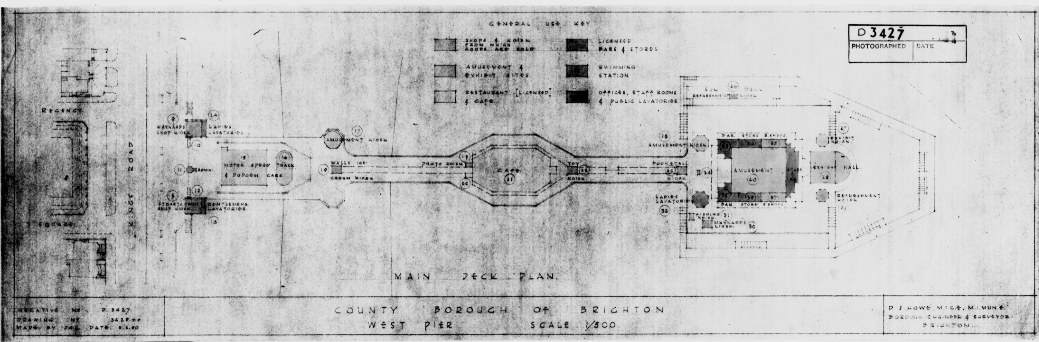 TheKeepArchives's tweet photo. Plans for the piers!
Dodgem cars and amusements for #Brighton's #WestPier 1950
1884 plan showing suggested 'New Central Pier' between the #ChainPier (destroyed in storm 1896) and the West Pier
Sumptuous designs for the #PalacePier 1899
#BrightonandHove https://t.co/BgYCm9TPjL