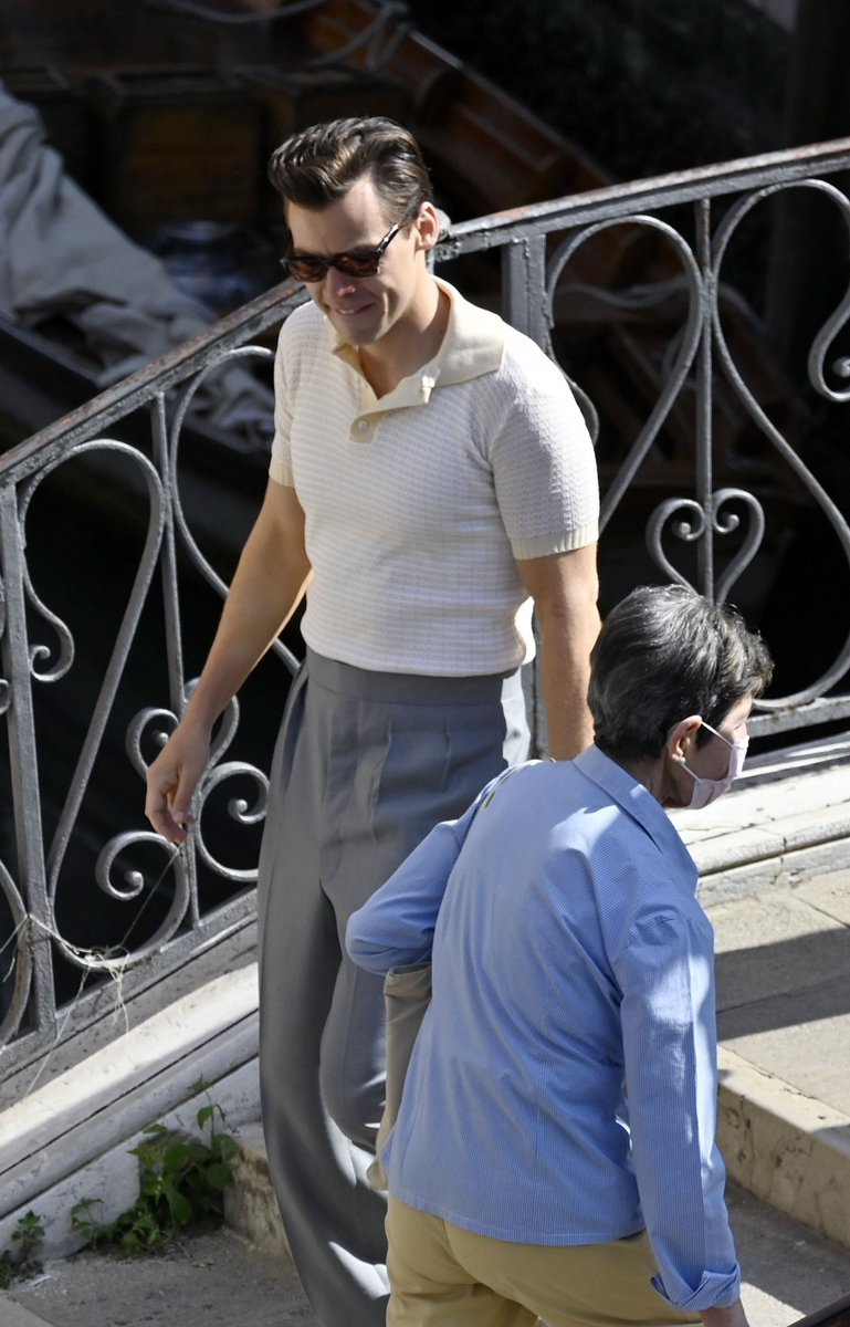 Harry on set today for My Policeman