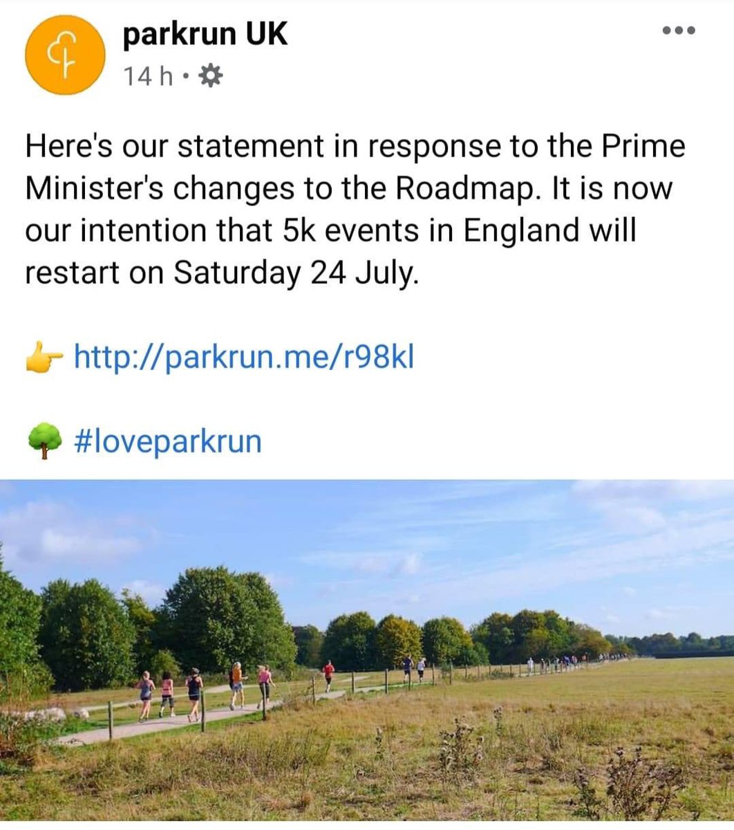 Please see the below update on the revised start date for parkrun following the news yesterday evening. The core team understand how disappointing this is, however it is to keep us all safe 🤗