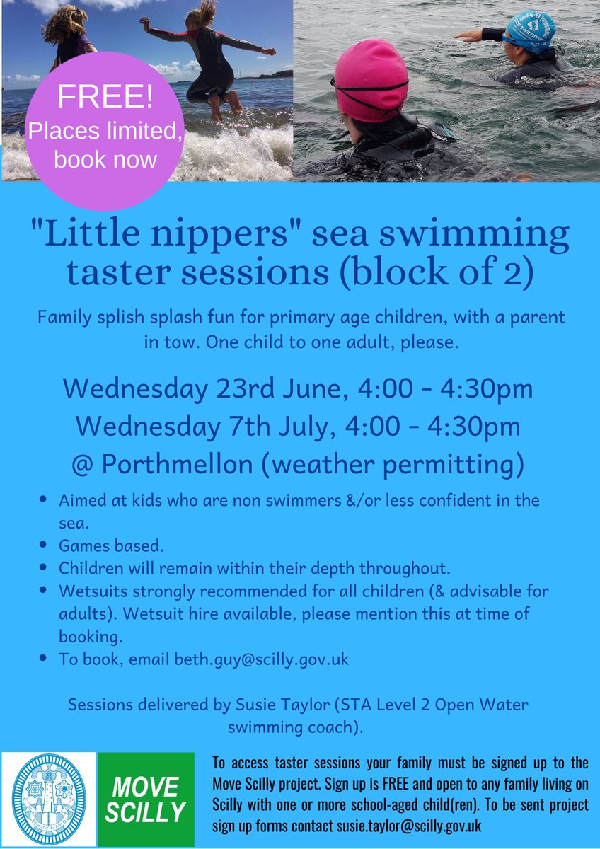 MoveScilly's tweet image. Good news - open water swimming taster sessions now available to book. Really looking forward to these sessions!