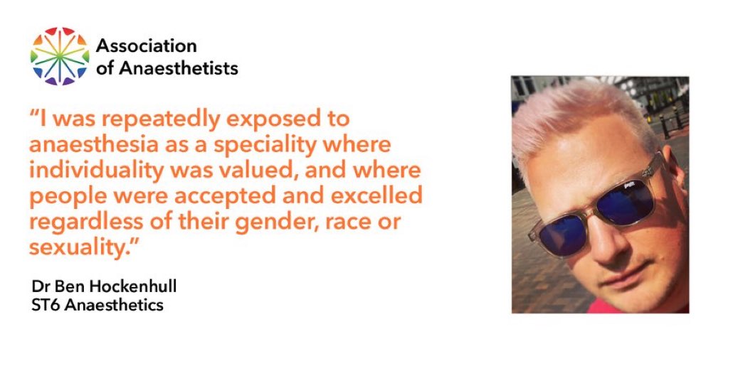 Anaes_Residents's tweet photo. It’s #PrideMonth and Dr @ben_hock, newly elected to @Anaes_Trainees, has written a piece on #pride  and LGBTQ representation in anaesthesia. Great to have you joining us! 

👉 https://t.co/12VuKhh5as 🏳️‍🌈 https://t.co/eYLSWX2C5K