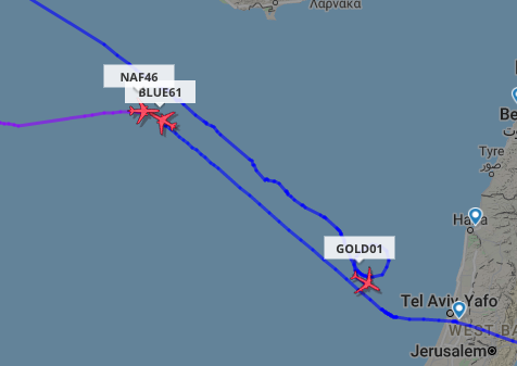 TheSnoopySnoop's tweet photo. Some east #Mediterranean #airtanker activity just now
#BLUE61 #KC10 #USAF 87-0117
Heading west out of #Qatar
#GOLD01 #KC135 #usaf 59-1464
Out of #SoudaBay & circling off the #Israel coast
#NAF46 #KDC10 #Netherlands Air Force T-235
#haveglass #planespotting https://t.co/cbi6Q9tf3w