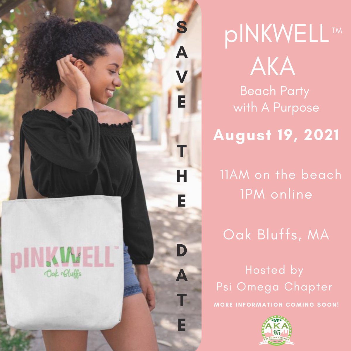 Summer is finally here and so is pINKWELL! Get ready to have some fun this August as we party with a purpose on Inkwell Beach in Oak Bluffs and at home. To get you ready for this summer's festivities, you can shop for this tote and other pINKWELL goodies via the link in our bio.