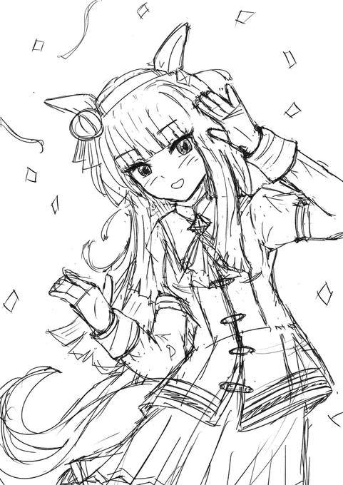 #下書き 
#ラフ 
スズカを描いてみようかな。 