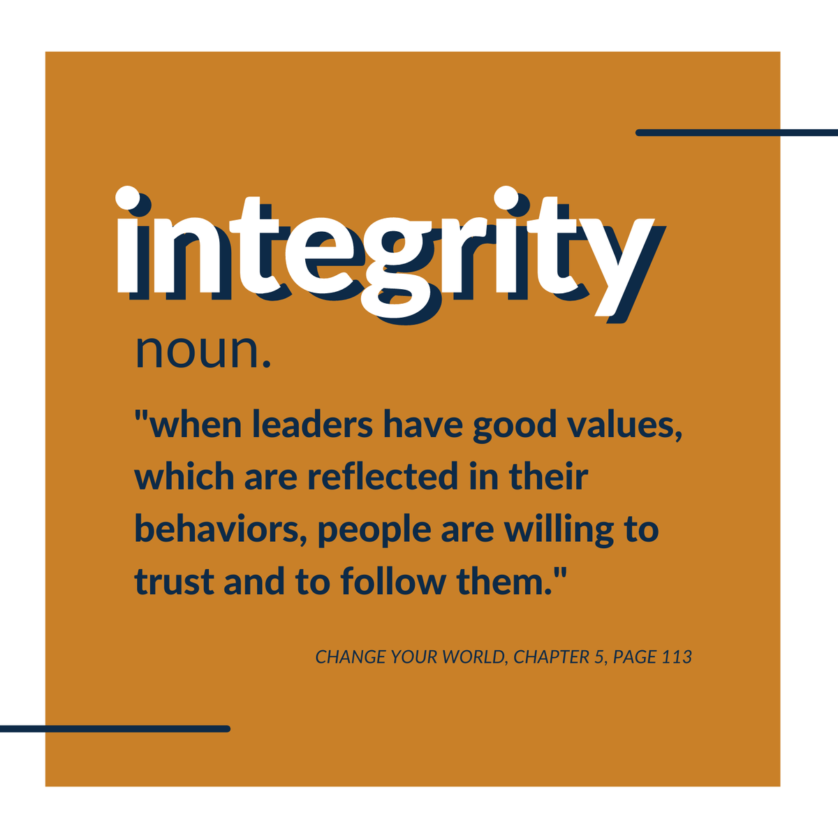 Maxwell_Leaders's tweet photo. Value #4: Integrity 
The world needs leaders we can trust. The value of Integrity is essential in being a trustworthy leader. 

Learn more about Integrity in Lesson 4 of Transformation Tables. Start your table today! https://t.co/okHNQwagFE https://t.co/RSrgWFbp3C
