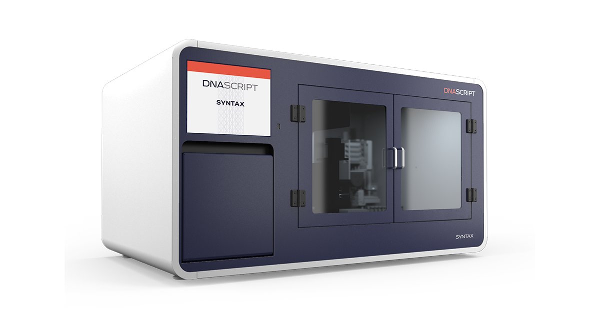 Just announced: the launch of our #SYNTAX System, the 1st benchtop nucleic acid printer powered by #enzymaticDNAsynthesis! With this launch, we're accelerating molbio applications, genomic workflows &amp; #lifescience discoveries. ow.ly/l22m50FaApL
#synbio #DNAonDemand