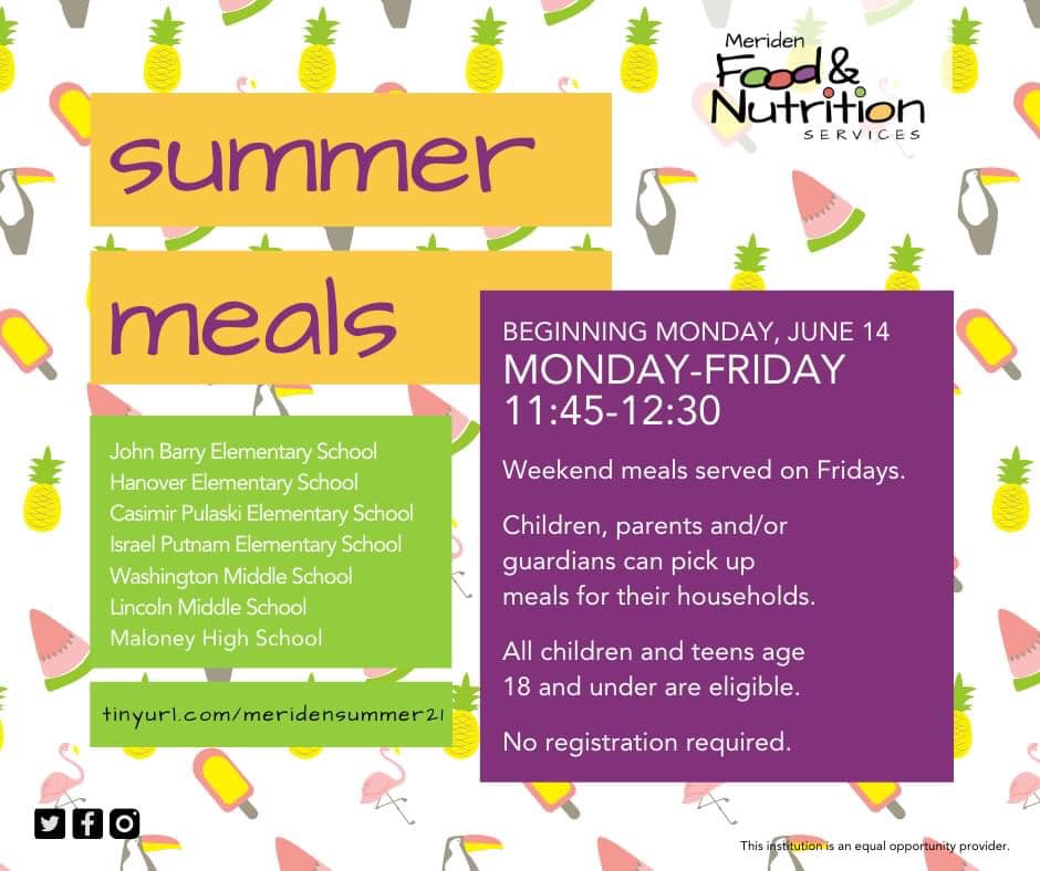 Beginning this week in #Meriden. To learn more, visit tinyurl.com/meridensummer21