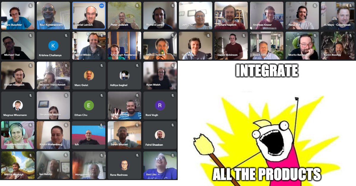 🤯 Amazing ideas and results at our first joint #Hackathon with <a href="/Crownpeak/">Crownpeak</a> . Working in truly global teams on integrating the product portfolios was lots of fun and will create tremendous value for our customers. Stay tuned for more 😉!
#crownpeak #eSpirit #InsighteSpirit