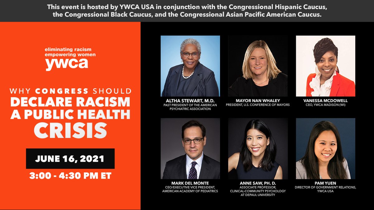 It's not too late to register to @YWCAUSA's legislative briefing on why Congress should declare #RacismIsAPublicHealthCrisis! Join the 600+ registrants here: briefing.ywca.org  @DePaulU @AAPAonline