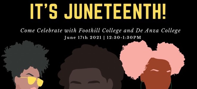 We're celebrating #Juneteenth2021 with the Foothill and De Anza Black Student Unions Thursday, June 17, 2021, 12:30-1:30 p.m. #Juneteenth #iamfoothill #ChangeMaker <a href="/FoothillBsu/">Foothill BSU</a>
foothill.edu/events/?sr=2&r…
