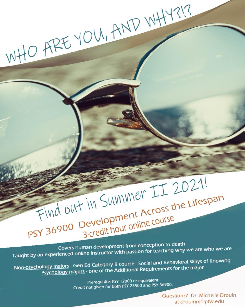 PurdueFWCOAS's tweet photo. Are you looking for a Summer II class?  Check out PSY 36900, Development Across the Lifespan!  This class starts on June 28th, so get registered now! https://t.co/eaLwd5MbaD
