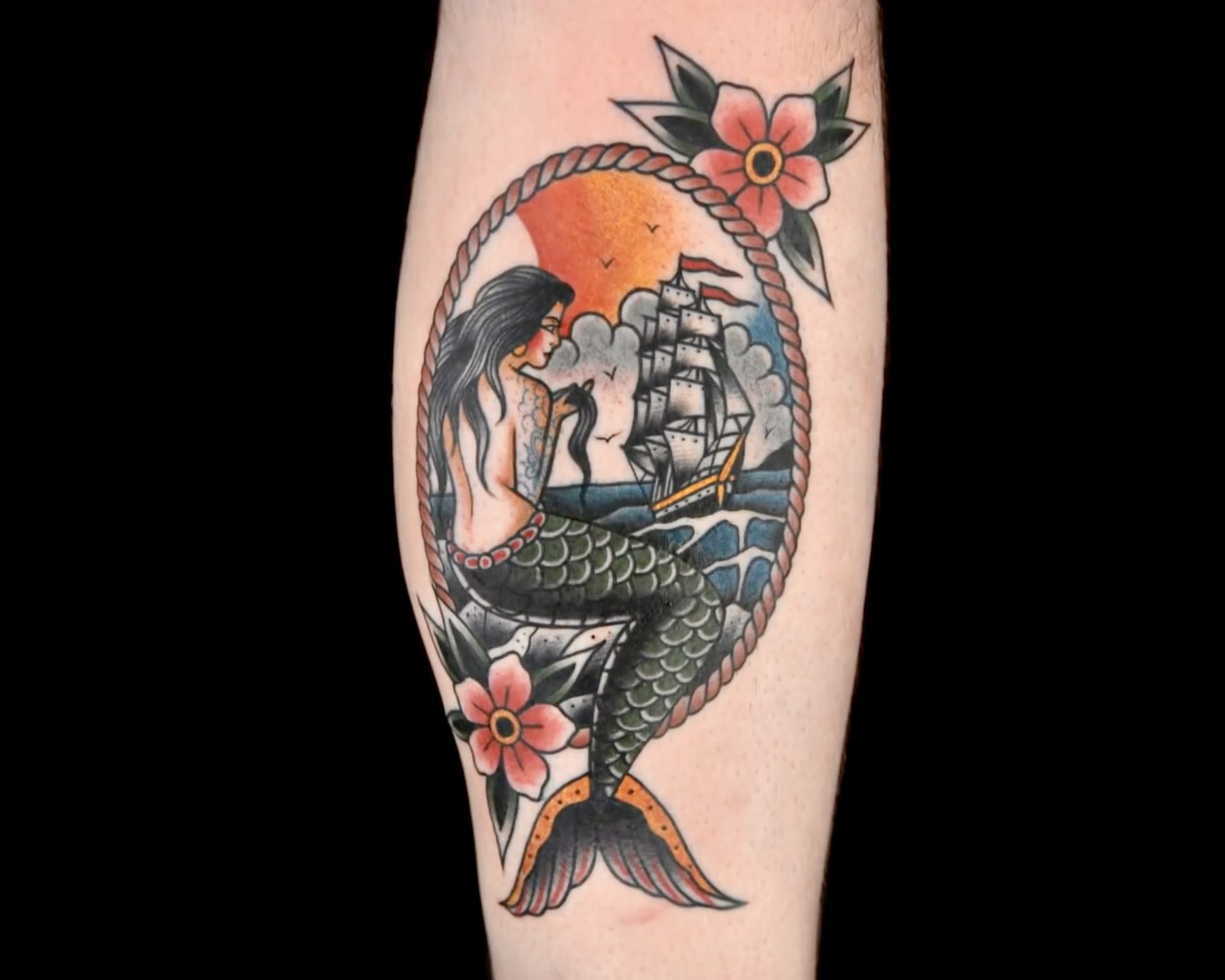 Traditional Mermaid Tattoo Flash - wide 11